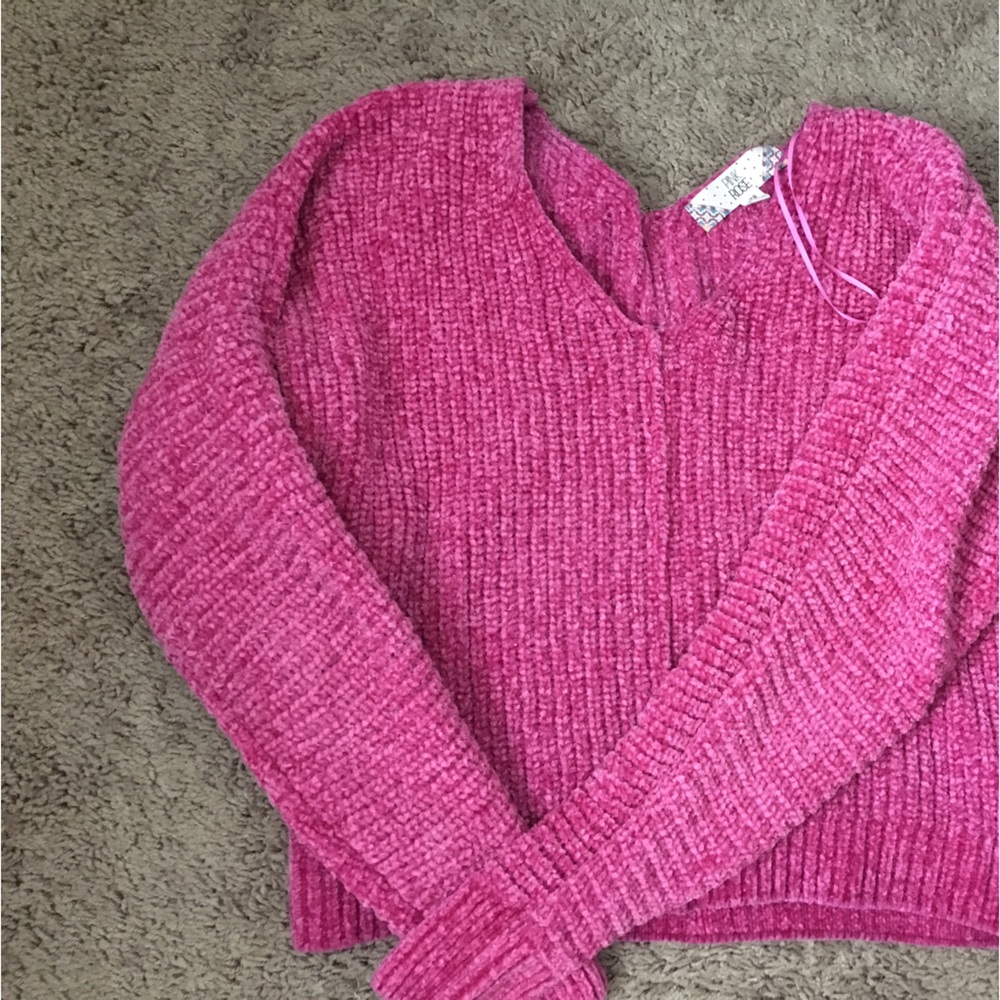 Fuzzy pink sweater. Xs.